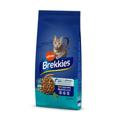 BREKKIES cat Salmon 15kg - pilnvērtīga sausā barība pieaugušiem kaķiem, ar lasi un tunci, dārzeņiem un graudaugiem.