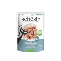 Schesir Cat Tuna with Hake In Jelly 70g - Tuncis ar heku želejā