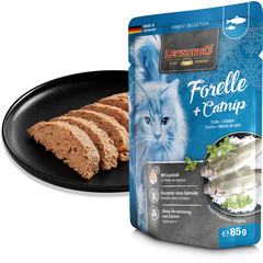 LEONARDO влажный корм для кошек с форелью и кошачьей мятой 85 г