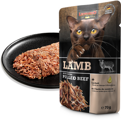 LEONARDO влажный корм для кошек с ягнёнком и рублёной говядиной 70 г
