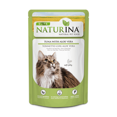 NATURINA ELITE WET TUNA WITH ALOE VERA IN JELLY 70G - KONSERVI KAĶIEM (TUNCIS AR ALVEJU)