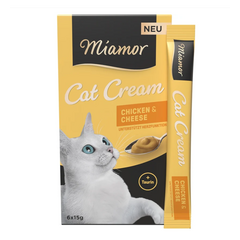 MIAMOR Cat Cream Chicken&Cheese 6x16g - Gardums kaķiem ar vistu un sieru