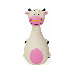Barry King Rotaļlieta suņiem, govs lateksa, balta,  13 cm