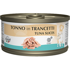 Chef 80gr Cat Tuna slices - mitrā papildbarība pieaugušiem kaķiem, konservi ar tunci