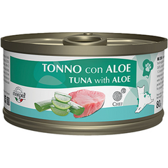 Chef 80gr Cat Tuna with Aloe - konservi pieaugušiem kaķiem, ar tunci un alveju.