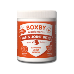 BOXBY HIP & JOINT BITES 240g - papildbarība suņiem locītavu veselībai.