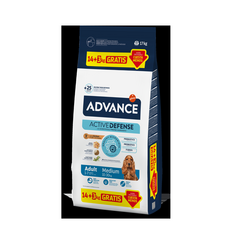 ADVANCE DOG MEDIUM ADULT 14+3 KG -  VIDĒJO ŠĶIRŅU PIEAUGUŠIEM SUŅIEM (VISTA UN RĪSI)