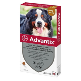 Advantix 3000 mg/600 mg šķīdums (pipetes) pilināšanai uz ādas suņiem 40-60 kg 1gb