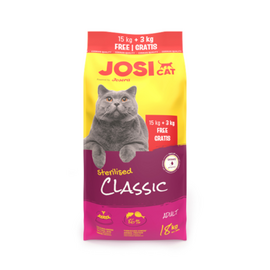AKCIJA Josera P kaķiem JosiCat Sterilised Classic 18 kg (15+3 kg)
