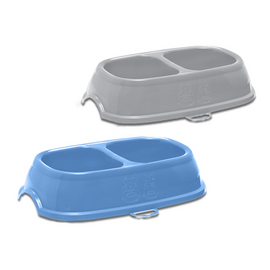 STEFANPLAST BREAK 11 dubultā neslīdoša bļoda 0.4+0.4l (debeszila vai pēlēka) cm 28x17x6h