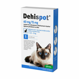 DEHISPOT 60MG/15MG ŠĶĪD 0.7ML N1 KAĶIEM 2.5-5KG