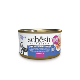 Schesir Cat Tuna with whitebaits in broth 70g - Tuncis ar anšoviem buljonā