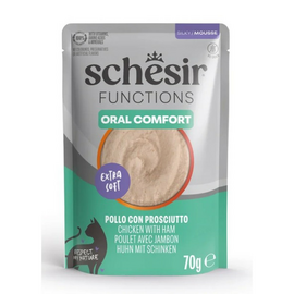 Schesir Cat Functions Mousse Oral Care 70g - pilnvērtīgā barība - uzputenis kaķiem ar stomatoloģiskām problēmām