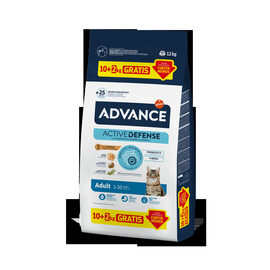 ADVANCE CAT ADULT CHICKEN 10+2 KG - PILNVĒRTĪGA BARĪBA PIEAUGuŠIEM KAKIEM. AR VISTAS GAĻU.