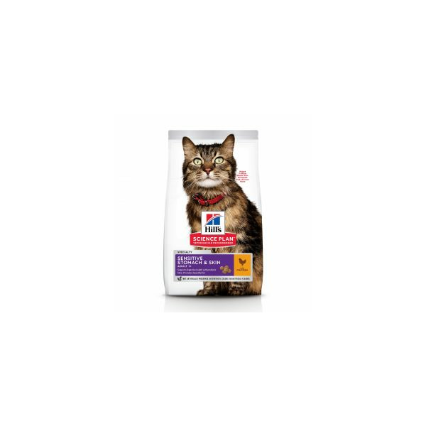 HILL'S CAT ADULT SENSITIVE STOMACH & SKIN CHICKEN 7kg - sausā barība ar vistu pieaugušiem jutīgiem kaķiem