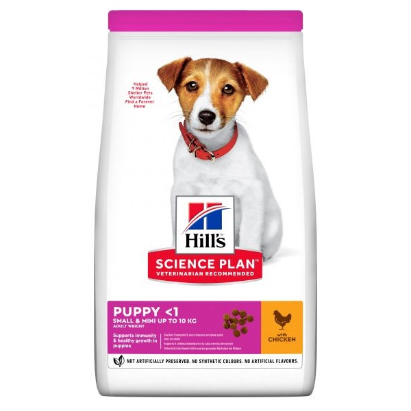 HILL'S DOG SMALL&MINI PUPPY CHICKEN  3kg - sausā barība ar vistu mazo šķirņu kucēniem