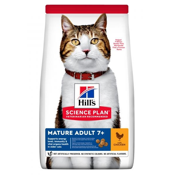 HILL'S CAT MATURE ADULT 7+ CHICKEN 1.5kg - Сухой корм для кошек в возрасте от 7 лет и старше