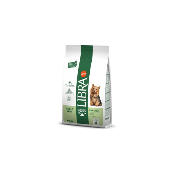 LIBRA DOG ADULT MINI CHICKEN 8KG - MAZO ŠĶIRŅU SUŅIEM (VISTA)