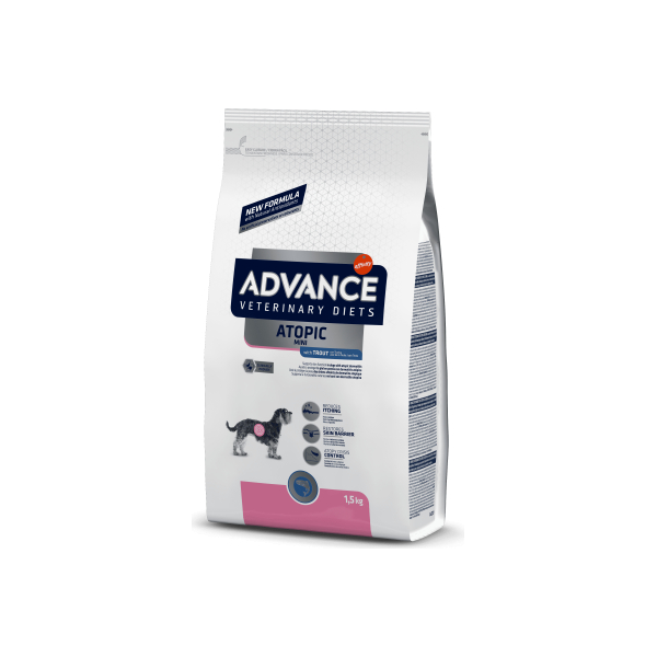 ADVANCE VET DOG ATOPIC MINI 1.5 KG - Mazo šķirņu pieaugušiem suņiem ar atopisko dermatītu