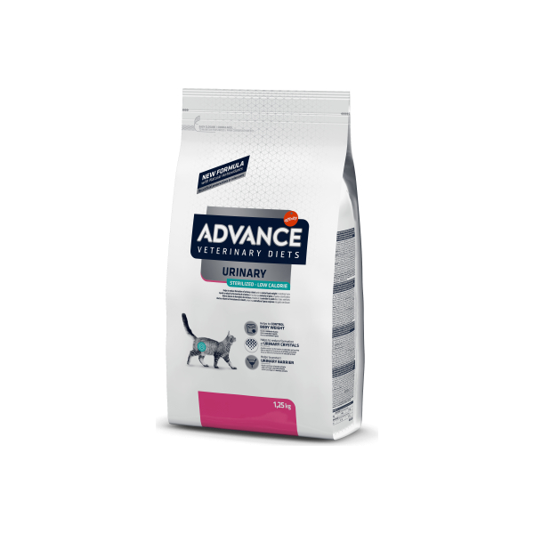ADVANCE VET CAT URINARY LOW CALLORIES 1.25 KG - Sterilizētiem kaķiem urīntrakta veselībai ar lieku svaru