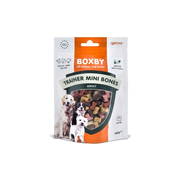 BOXBY DOG TRAINER MINI BONES 140G - МИНИ КУСОЧКИ ДЛЯ ВЗРОСЛЫХ СОБАК
