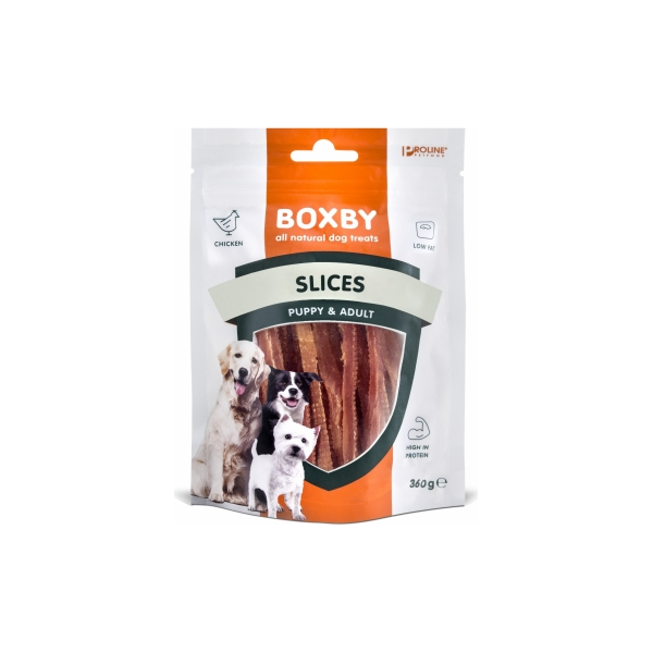 BOXBY SLICES FOR DOGS 360G - ŠĶĒLĪTES KUCĒNIEM UN PIEAUGUŠIEM SUŅIEM (VISTA)