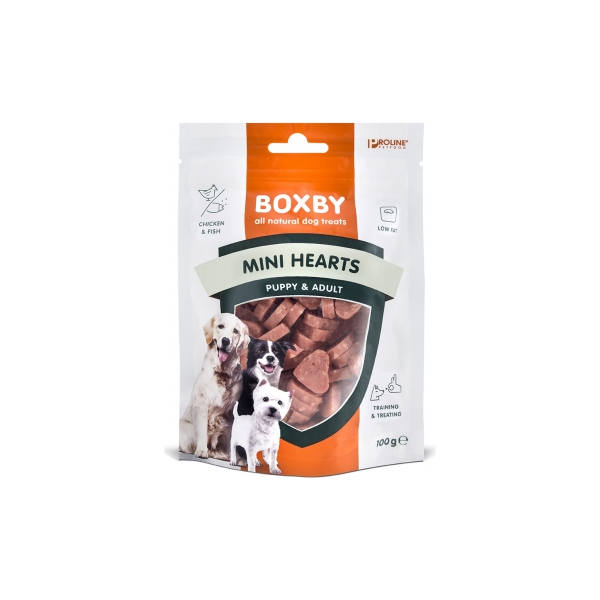 BOXBY MINI HEARTS PUPPY&ADULT 100G - МИНИ СЕРДЕЧКИ ДЛЯ ЩЕНКОВ И ВЗРОСЛЫХ