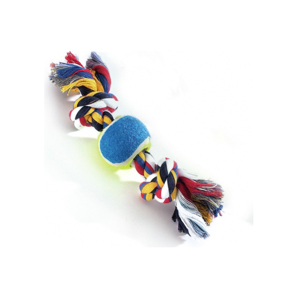 Rotaļlieta suņiem - Kokvilna virve ar bumbu 38cm/320gr