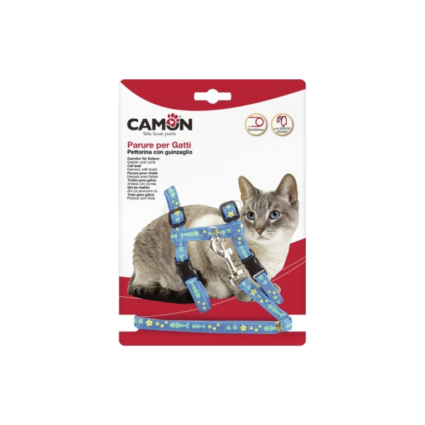 Поводок-шлейка  для кошек  Cat 10х1200мм