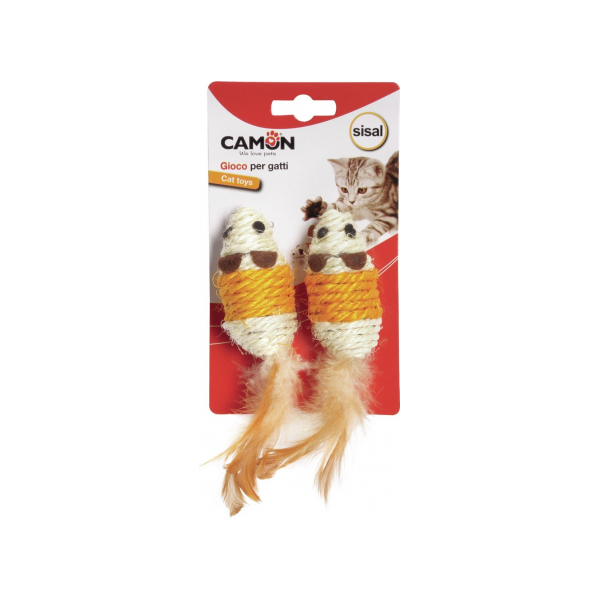 Rotaļlieta kaķiem - Pele sizala ar spalvu 2gb.