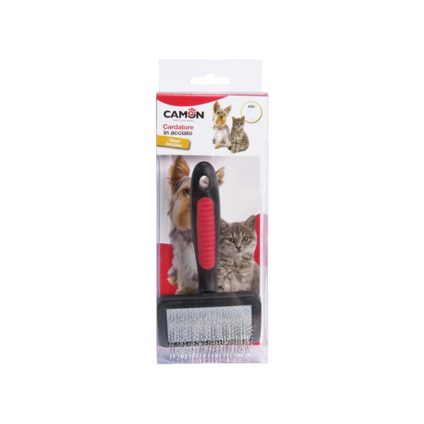 Pavilnas metāla suka ar plastmasas uzgalīšiem suņiem un kaķiem 11x7 cm