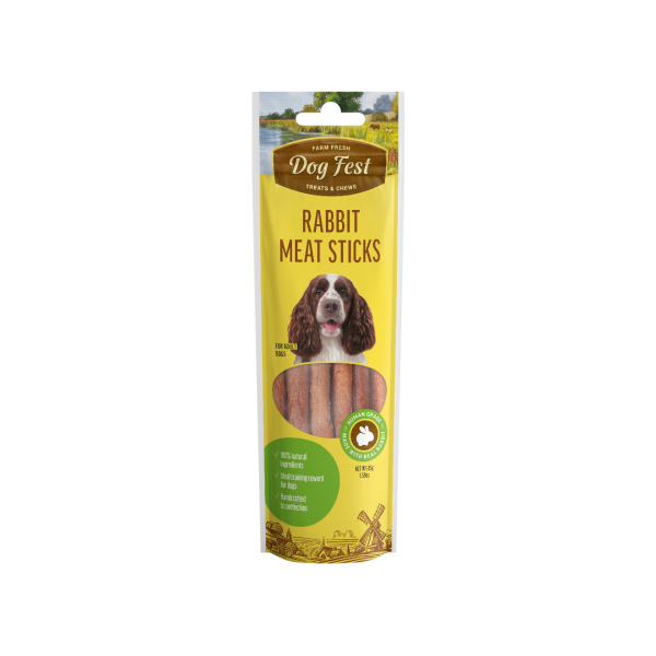 Dogfest Dog Fest Meat sticks rabbit 45g - палочки из кроличьего мяса (для взрослых собак)