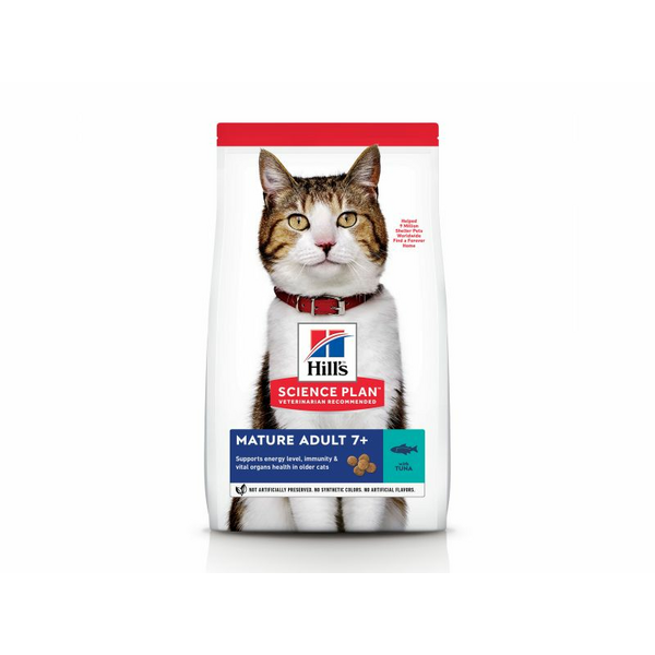 HILL'S CAT MATURE TUNA 1.5 KG - sausā barība ar tunci nobriedušiem kaķiem