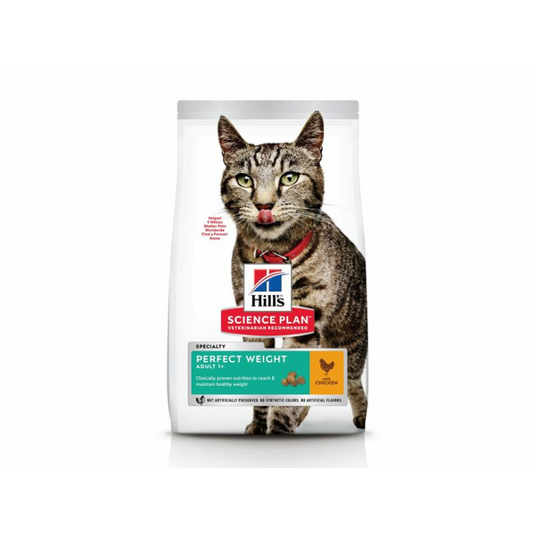 HILL'S CAT ADULT PERFECT WEIGHT CHICKEN 1.5 kg  - sausā barība ar vistu pieaugušiem kaķiem ar lieko svaru