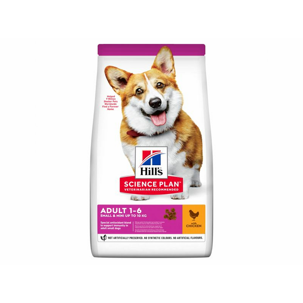 HILL'S DOG SMALL&MINI ADULT CHICKEN 300g - sausā barība ar vistu pieaugušiem mazo šķirņu suņiem