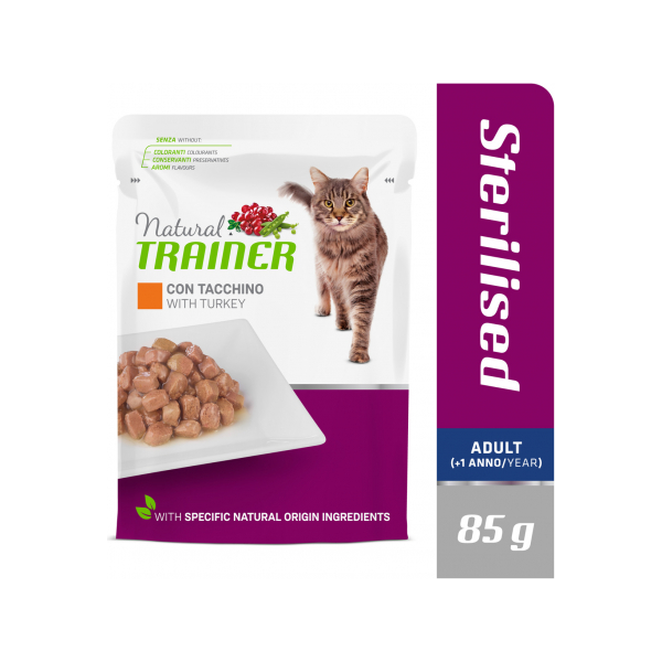 NT CAT STERILISED TURKEY BUSTA 85G - KONSERVI PIEAUGUŠIEM STERILIZĒTIEM KAĶIEM AR TĪTARU