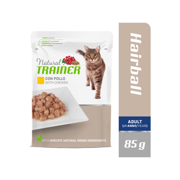 NT CAT HAIRBALL CHICKEN BUSTA 85G - КОНСЕРВЫ С КУРИЦЕЙ ДЛЯ ВЫВЕДЕНИЯ ШЕРСТИ У ВЗРОСЛЫХ КОШЕК