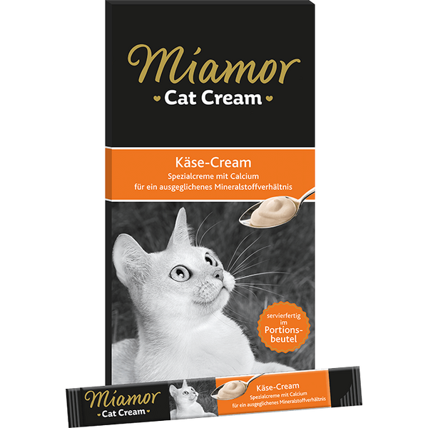 Miamor Kase Cream  15g x 5 - Gardums kaķiem ar sieru un kalciju
