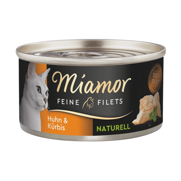 Miamor Feine Fillets Naturelle Huhn&Kurbis 80g - Кусочки филе курицы с тыквой в собственном соку