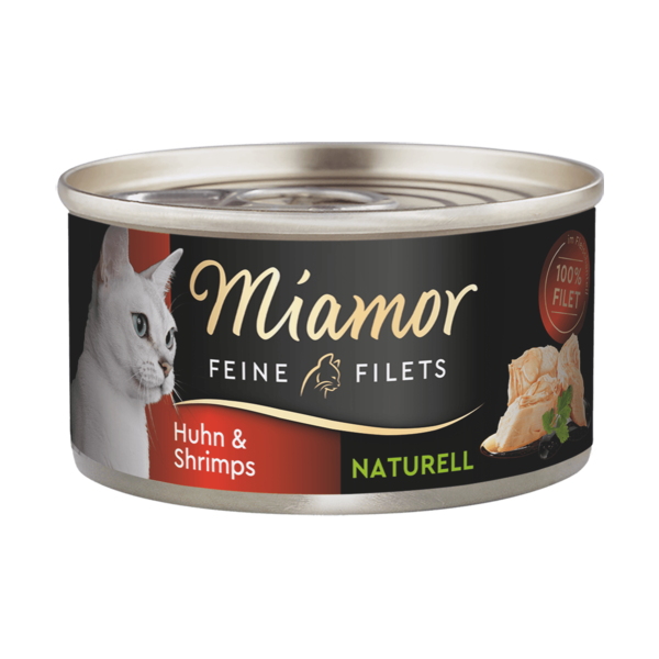 Miamor Feine Fillets Naturelle Huhn&Shrimps 80g - Vistas filejas gabaliņi ar garnelēm savā sulā