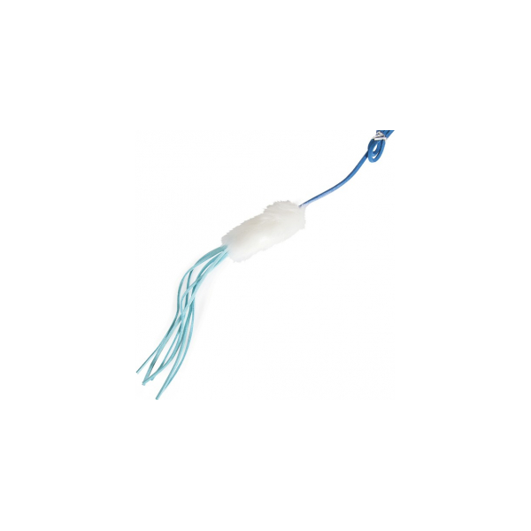 Игрушка-палочка для кошек с кожаными лентами 46 см