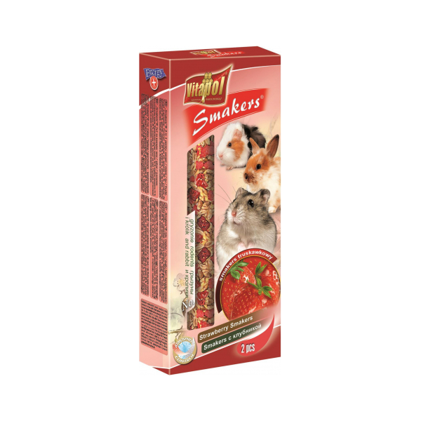 STANDARD Smakers strawberry for rodents and rabbit 2pcs 90g - Vitapol палочки с клубникой для грызунов