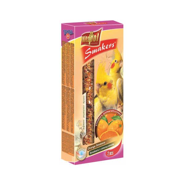 Nūjiņas ar apelsīnu vidējiem papagaiļiem 90g - Vitapol STANDARD Smakers orange for cockatiel