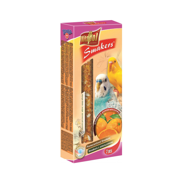Nūjiņas ar apelsīniem viļņainajiem papagaiļiem 90g - Vitapol STANDARD Smakers orange for budgie
