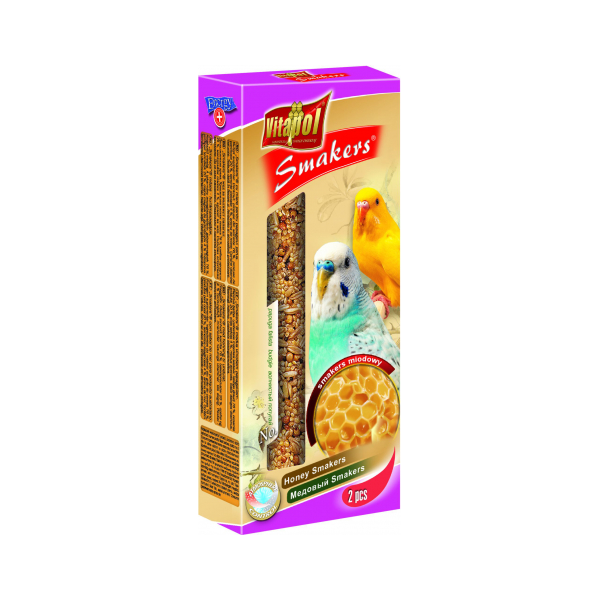 Nūjiņas ar medu viļņainajiem papagaiļiem 90g - Vitapol STANDARD Smakers honey for budgie