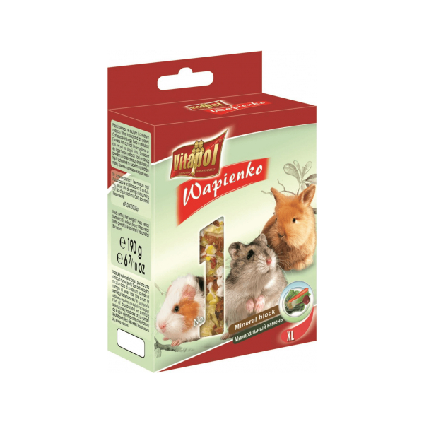 Vitapol MINERAL BLOCK XL vegetable for rodents and rabbit 1pc 190g - минеральный блок с овощами для грызунов