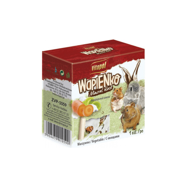 Vitapol MINERAL BLOCK vegetable for rodents and rabbit 1pc 40g - минеральный блок с овощами для грызунов
