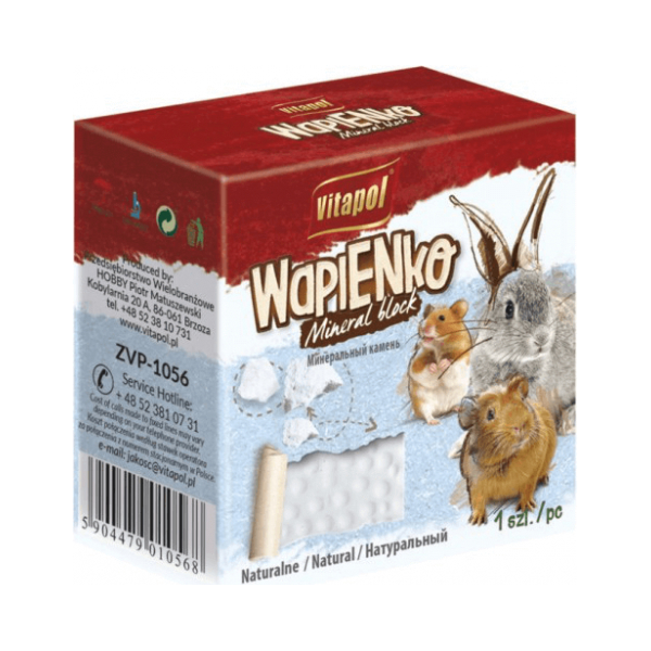 Vitapol MINERAL BLOCK natural for rodents and rabbit 1pc 40g - минеральный блок для грызунов