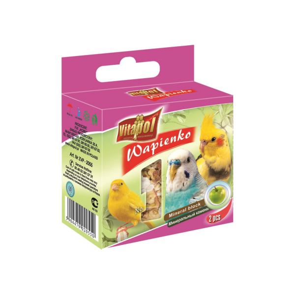 Minerālu akmens ar āboliem 35g - Vitapol MINERAL BLOCK apple for birds