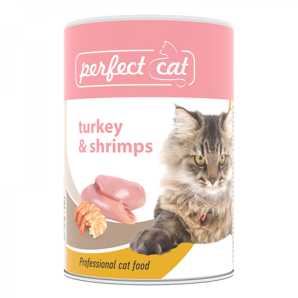 Perfect Cat Tukrey&Shrimps 400g - Konservēta barība kaķiem (tītars un garneles)